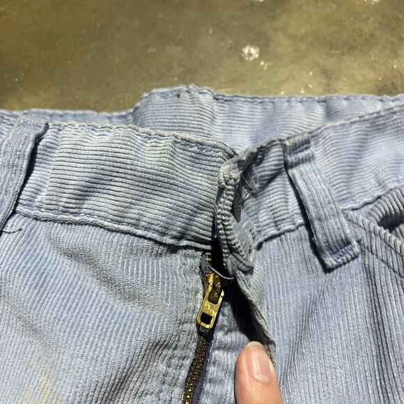 Vintage 70s Sears Light Blue Bell Bottom Corduroys 31x30 - Picture 4 of 6